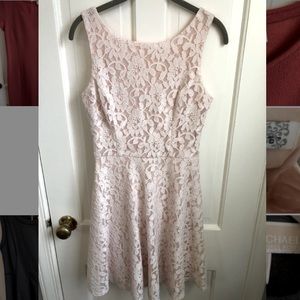 Lace Fit & Flare Tank Dress